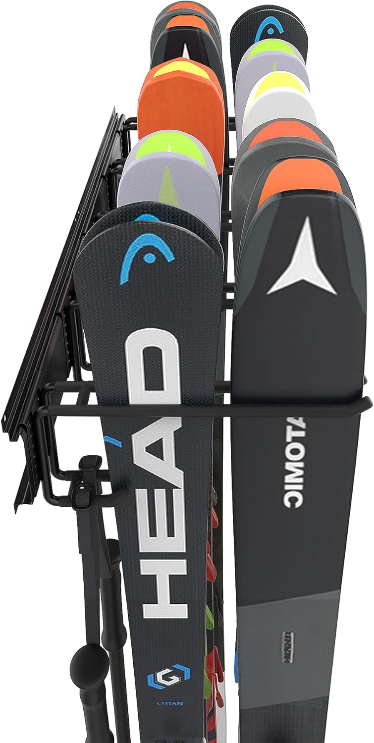 Ultrawall Ski Rack, Wall Mounted Ski Storage for Garage Storage Organizer System, 10 Pairs of Skis Holder for Home Shed, Holds Up to 300lbs - Image 4